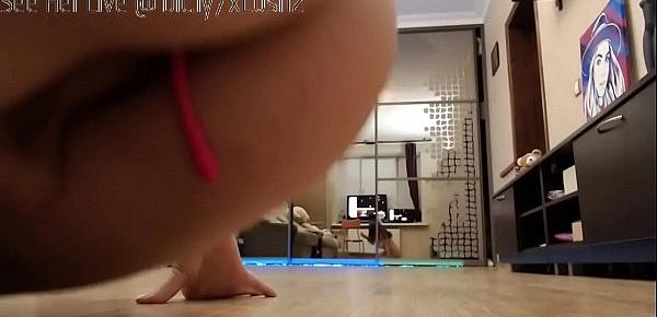  Russian teen squirts on camera